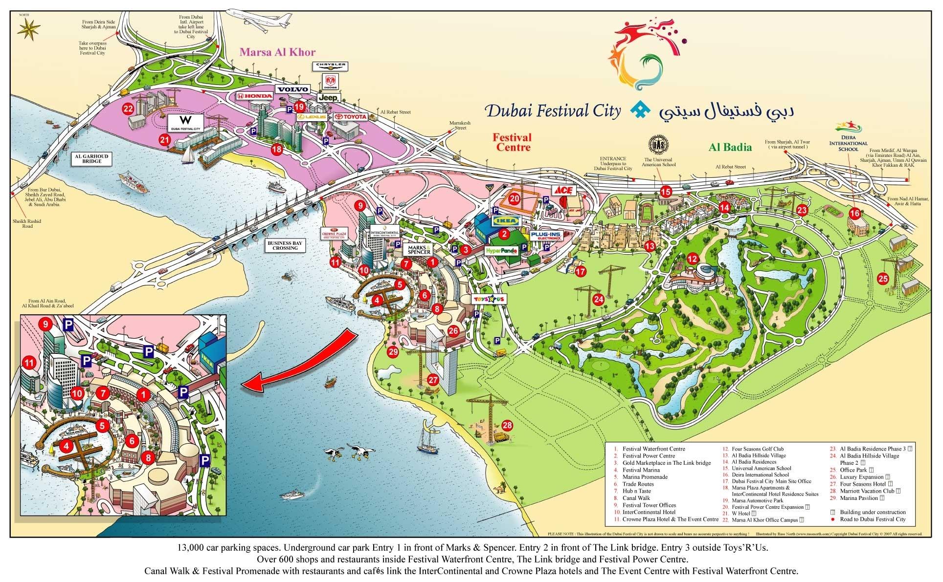 dubai térkép Dubai festival city mall térkép   Dubai festival city térkép  dubai térkép
