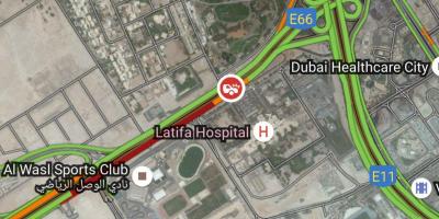 Latifa kórházba, Dubaj térkép
