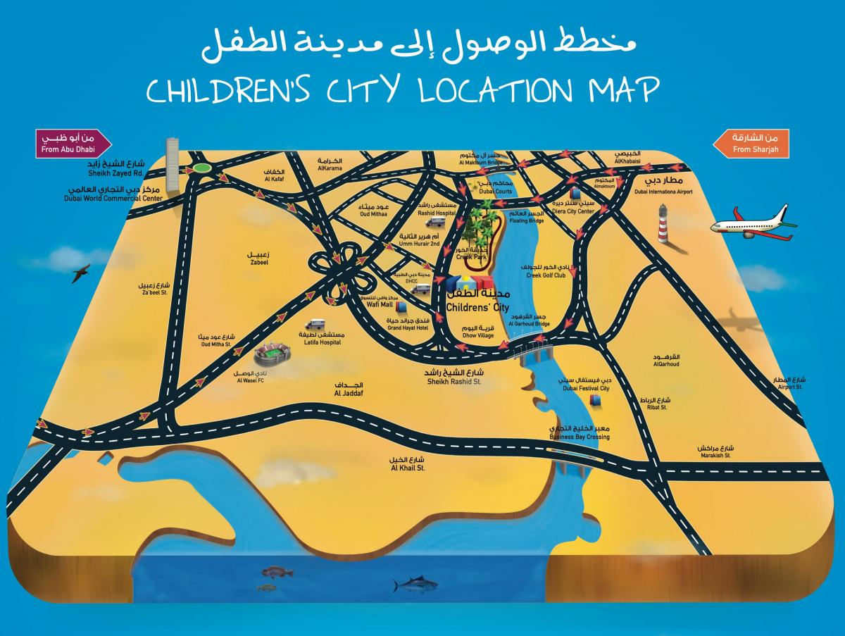 térkép Gyermekek city-Dubai