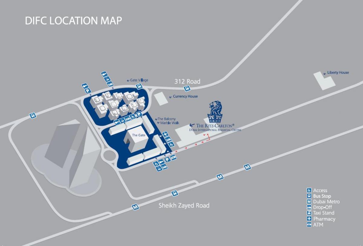 Dubai DIFC térkép