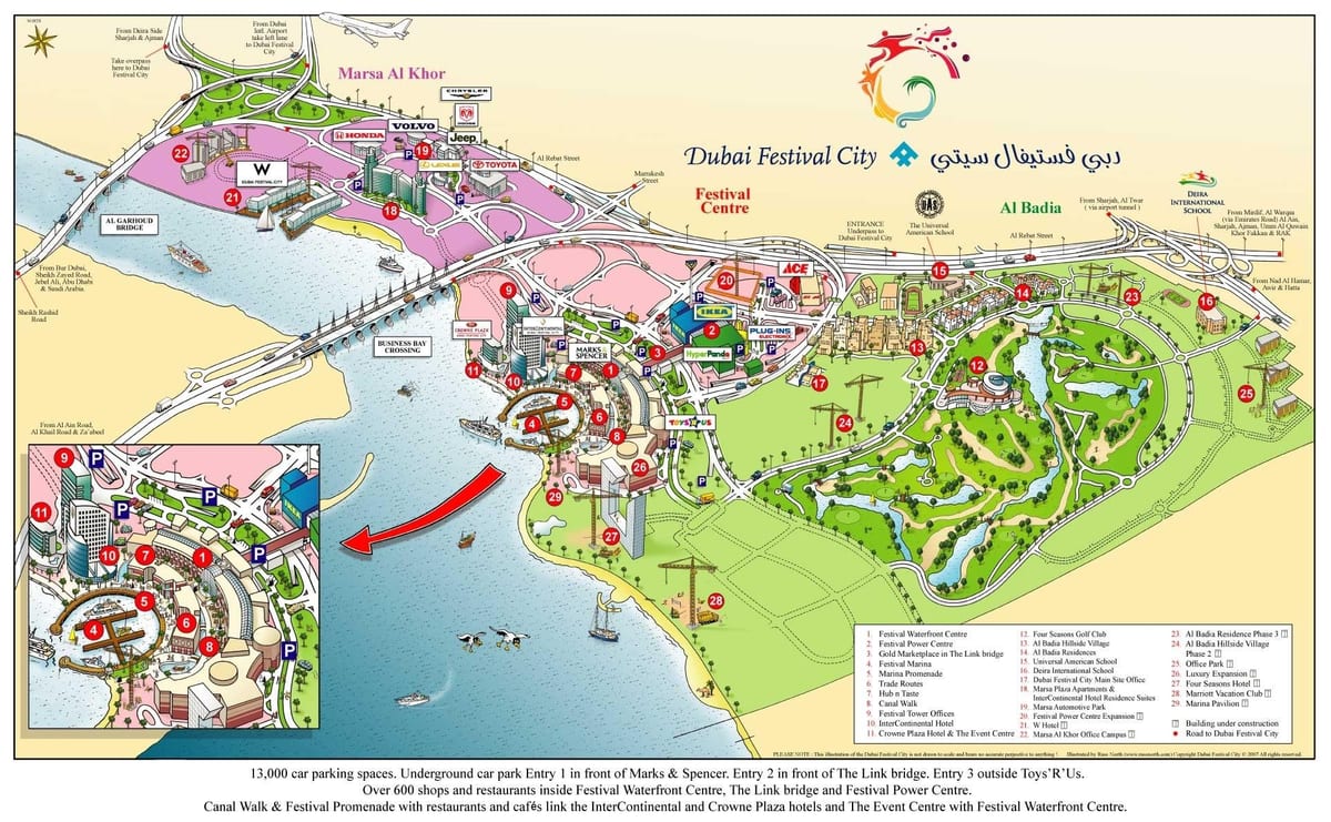 Dubai festival city térkép