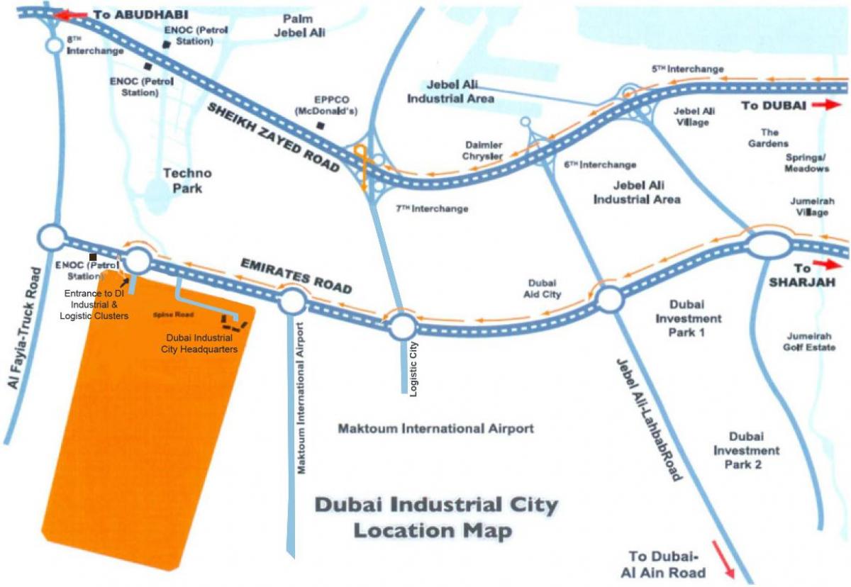 térkép Dubai ipari város