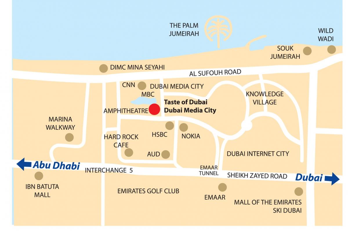 Dubai media city térkép