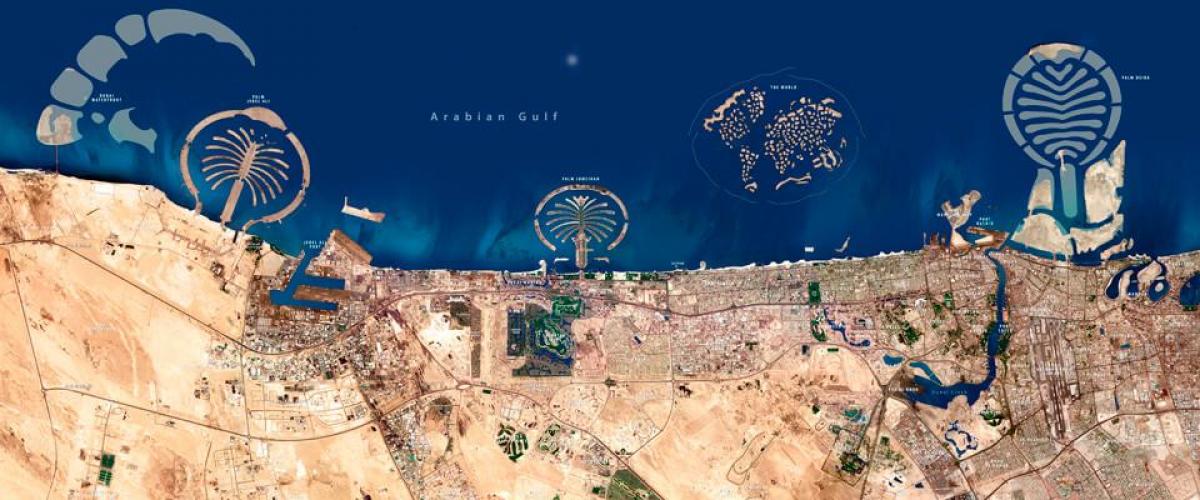műholdas térkép a Dubai