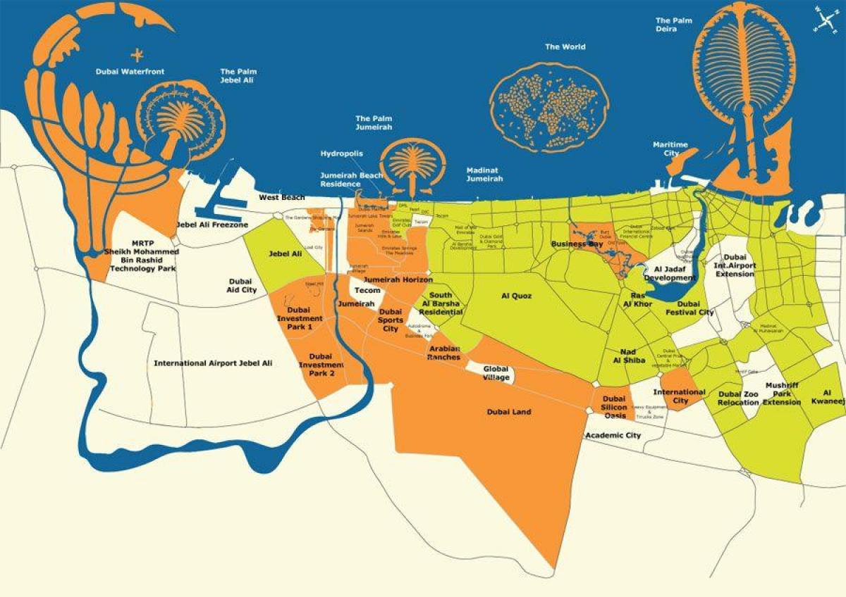 Dubaj térkép-szigetek