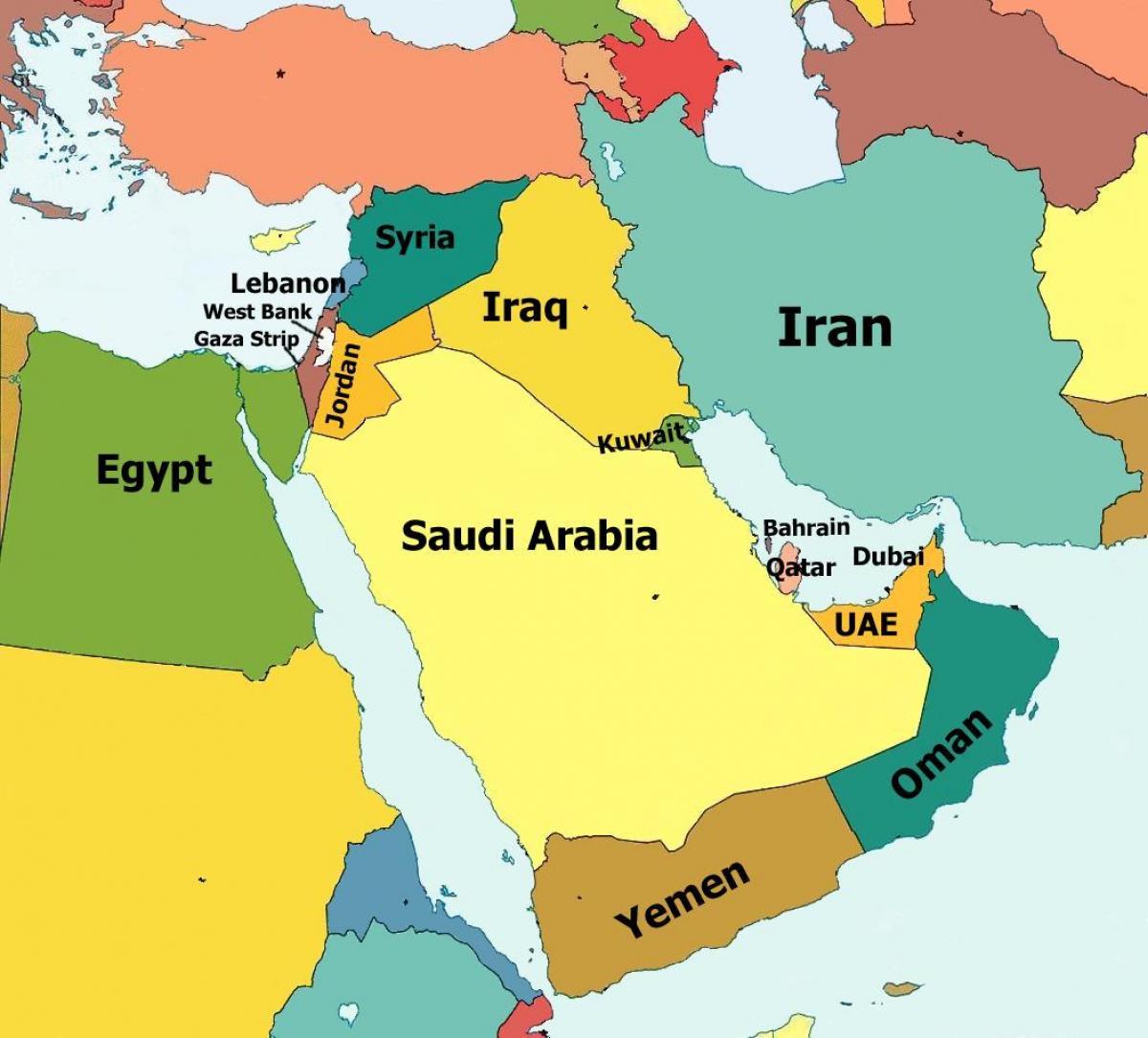 Dubaj térkép a közel-keleten