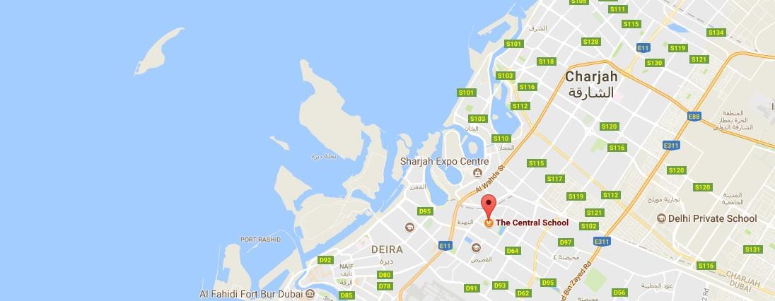 térkép központi iskola Dubai