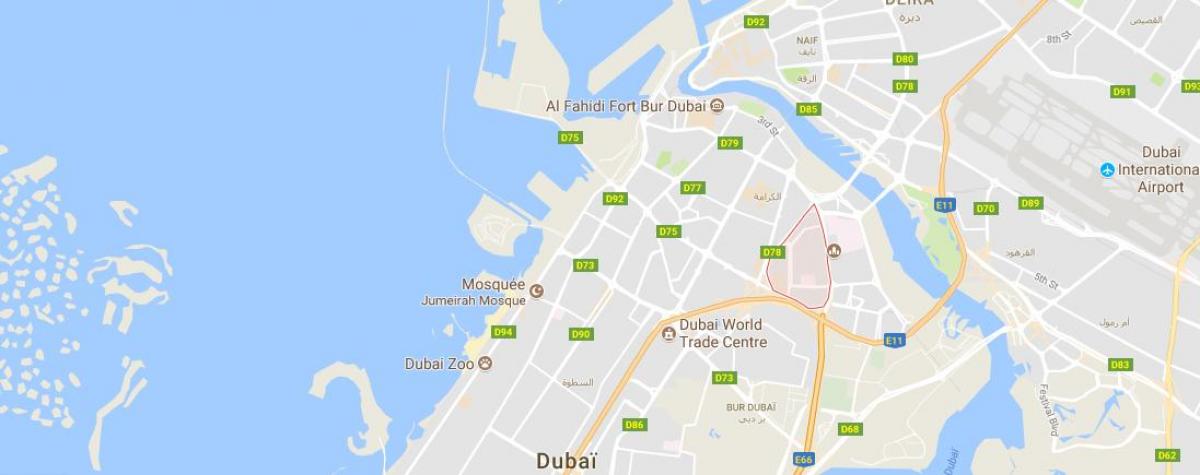 térkép Oud Metha Dubai