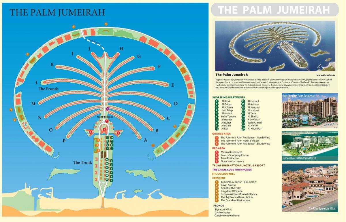 térkép Palm Jumeirah-Dubai