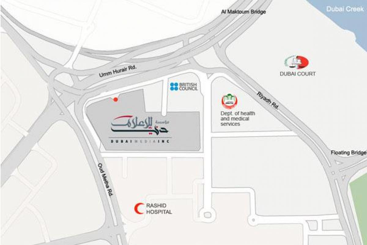 rashid hospital Dubaj térkép