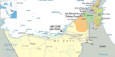 Térkép Dubai, egyesült arab EMÍRSÉGEK