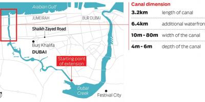 Térkép Dubai-csatorna