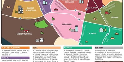 Térkép Dubai kerületek