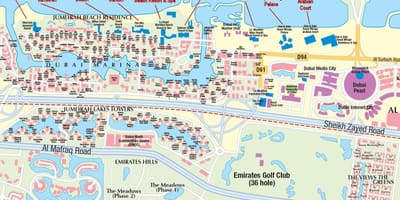 Dubai marina térkép épület nevek