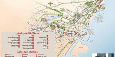 Dubai víz taxi útvonal térkép