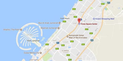 Térkép Times Square Center Dubai